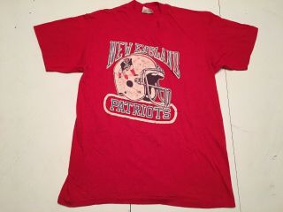 Vintage 1980s Nfl England Patriots T Shirt Mens Large Single Stitch Usa Made