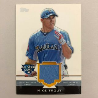 2012 Topps All Star Game Mike Trout Workout Jersey Patch As - Mit Angels Mvp Relic