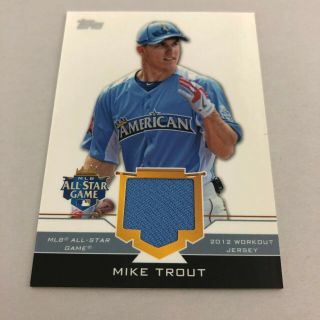 2012 TOPPS ALL STAR GAME MIKE TROUT WORKOUT JERSEY PATCH AS - MIT ANGELS MVP RELIC 3