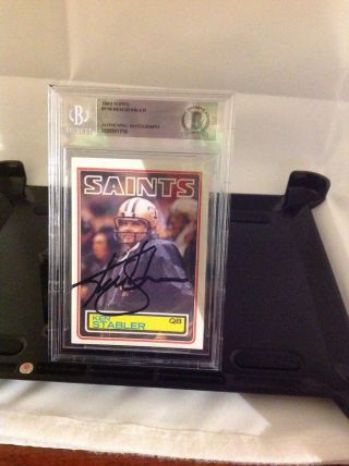 Hof Football Ken Stabler Autographed Card Beckett Encapsulated Authenticated