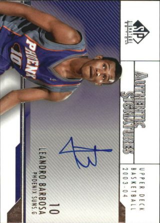 2003 - 04 Sp Signature Edition Signatures Basketball Card Le Leandro Barbosa Auto
