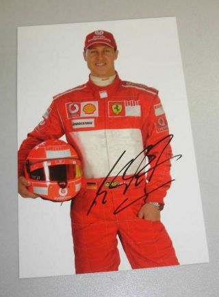 Michael Schumacher Signed 2005 Ferrari Official Portrait 13x19,  5 Cm Card Rare