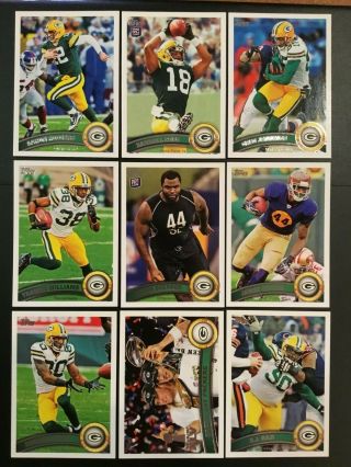 2011 Topps Green Bay Packers Complete Team Set 21 Rodgers,  Cobb Rc Sharp Look