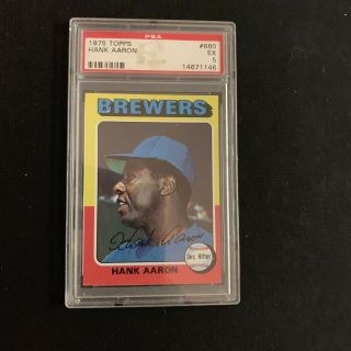 1975 Topps Hank Aaron Milwaukee Brewers 660 Baseball Card Psa 5