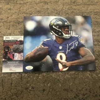 Lamar Jackson Signed Baltimore Ravens Autographed 8x10 Photo Jsa