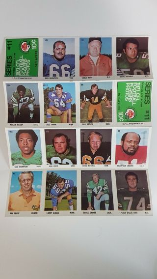 1971 Eddie Sargent Cfl Stamp Sheet 11.  Complete Sheet Of 14 Player Stamps