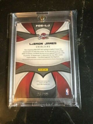 LEBRON JAMES - 2010 CERTIFIED FABRIC OF THE GAME JERSEY PIECE SERAIL 23/99 2