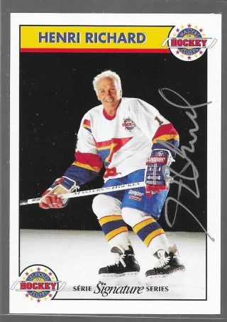 93/94 Zellers Masters Of Hockey Auto Henri Richard /1000 Canadiens