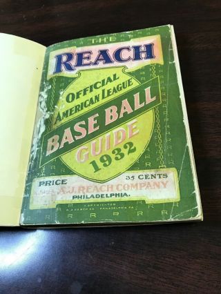 The Reach Official American League Baseball Guide 1932