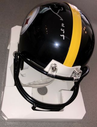 Devin Bush Jr.  Signed Pittsburgh Steelers Autographed VSR4 NFL Mini - Helmet BAS 4
