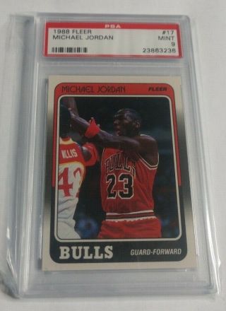 Michael Jordan - 1988/89 Fleer - 17 - Psa 9 - Bulls -