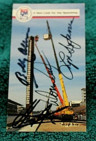 Skybox Indy 500 Card Autographed Bobby,  Donnie Allison Lyn St.  James Greg Ray