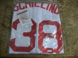 Autographed/signed Curt Schilling White Red Sox Baseball Jersey Jsa Auto