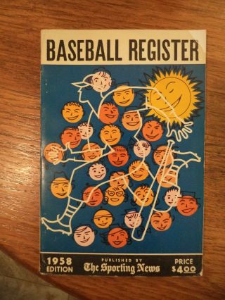 1958 Sporting News Baseball Register Stan Musial Ted Williams Lew Burdette Pics