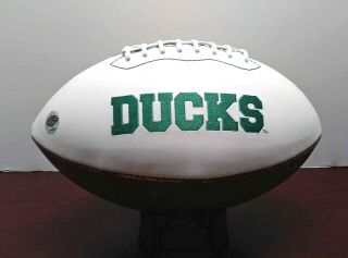 Marcus Mariota Signed Official Size Oregon Ducks Team Logo Football - TCA 2