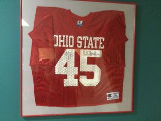 Ohio State Football - Framed Jersey 45 Autographed By Griffin & Katzenmoyer