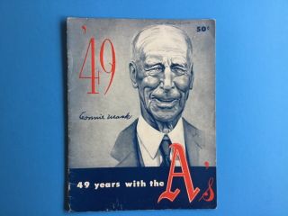1949 Philadelphia Athletics Yearbook (connie Mack On Front Cover)