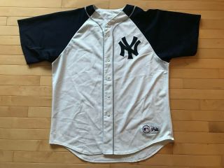 Rare Mens Sz Xl Vtg Mlb York Yankees Majestic Sewn Baseball Jersey Made Usa