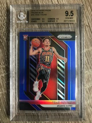 Trae Young 2018 - 19 Prizm Blue Rookie Rc 107/199 78 Bgs 9.  5 Hawks Roy