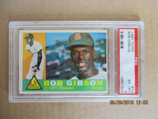 1960 Topps Baseball Card 73 Bob Gibson,  Cardinals,  Psa 6