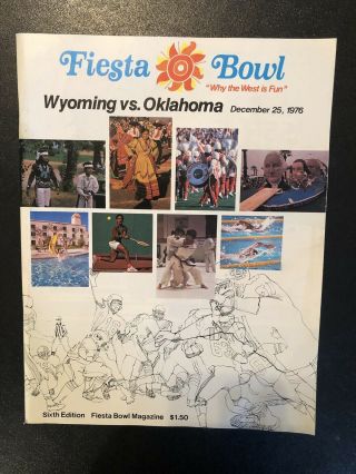 1976 Fiesta Bowl Program Wyoming Cowboys Vs Oklahoma Sooners