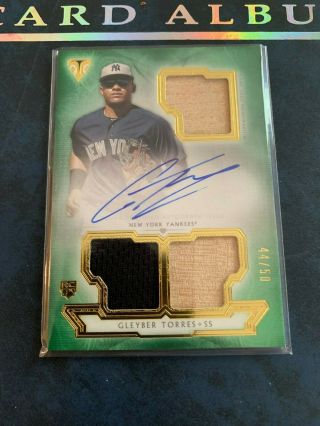 2018 Topps Triple Threads Rookie Auto Patch Gleyber Torres 44/50