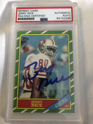 Jerry Rice Psa/dna San Francisco 49ers Reprint Card - Hand Signed Auto