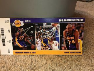 Kobe Bryant Autographed In Silver,  Lakers Ticket Vs.  La Clippers