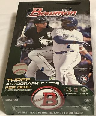 2019 Bowman Baseball Jumbo Hta Factory Box 12 Packs 3 Autographs Per Box