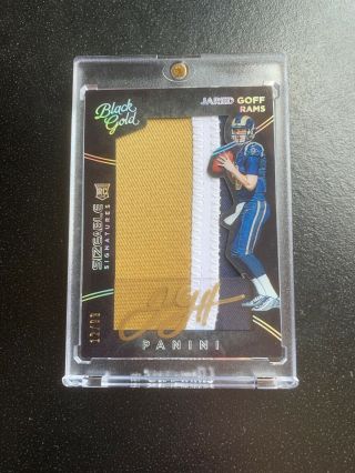 2016 Black Gold Jared Goff Sizeable Signatures Rookie Patch Auto /99 Prime