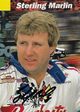 Sterling Marlin Autographed 1993 Finish Line Racing Nascar Photo Trading Card