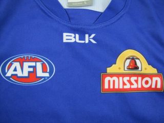 Western Bulldogs Footscray FC Guernsey blue shirt jersey BLK AFL Mission Large L 3
