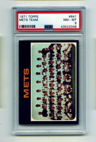 1971 Topps Mets Team 641 Psa Nm - Mt 8 (evansa)
