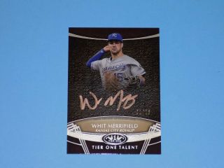 2019 Topps Tier One Whit Merrifield Gold Ink Certified Auto D 1/25 Royals