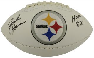 Steelers Jack Ham " Hof 88 " Authentic Signed White Panel Logo Football Bas
