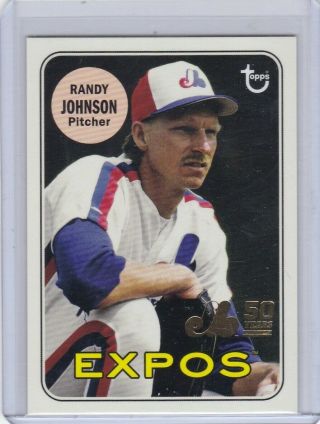 Randy Johnson 2019 Topps Archives 50th Anniversary Of Montreal Expos Gold 15/50