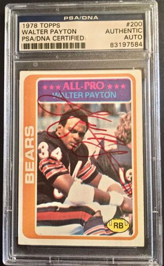 1978 Topps Walter Payton Signed/autographed Psa/dna