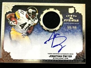 2010 Topps Five Star Jersey Autograph Jonathan Dwyer Rc Auto /90 Steelers
