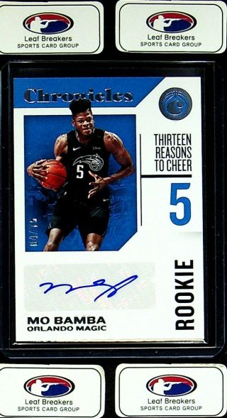 2018 - 19 Chronicles Basketball Mo Bamba Rookie Auto /75 Rc Magic [kd]