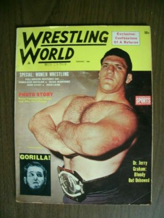 Wrestling World Mag 2/64 Brunovskowalski Dr.  Jerry Graham Ann Casey Destroyer