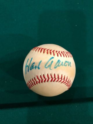 Hank Aaron Signed Autographed Official National League Baseball 4