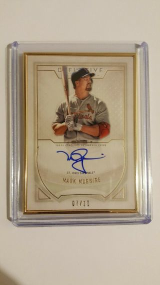 2019 Topps Definitive Mark Mcgwire Gold Frame Autograph /15