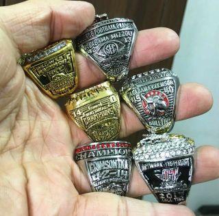 6PC Alabama Crimson Tide SEC National Championship Ring Set With Wooden Box Gift 6