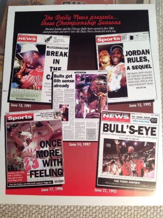 Michael Jordan vs Wilt Chamberlain 1998 Philadelphia Daily News Newspaper Photo 5