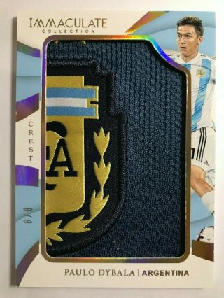 2018 - 19 Panini Immaculate Team Crests Argentina Logo Patch : Paulo Dybala 6/8