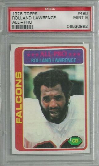1978 Topps 490 Rolland Lawrence Falcons Psa 9 Card