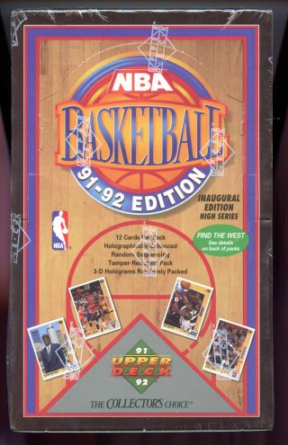 1991 - 92 Upper Deck Nba Basketball Card Wax Pack Box High Series Find Jerry West
