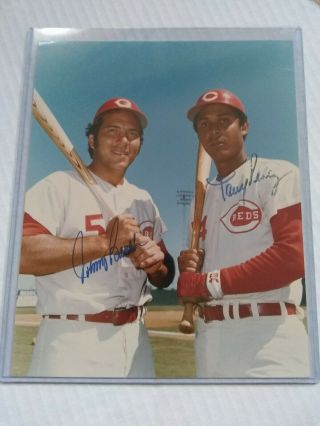 Johnny Bench - Tony Perez Hof Cincinnati Reds Autographed Signed 8x10 Photo