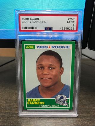 1989 Score 257 Barry Sanders Detroit Lions Rookie Card Psa 9 Graded This Week