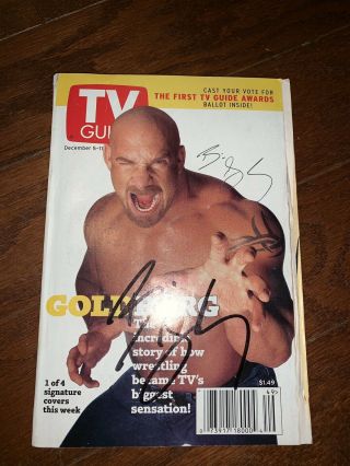 BILL GOLDBERG HAND SIGNED DECEMBER TV GUIDE WWE WWF,  Comes with 2